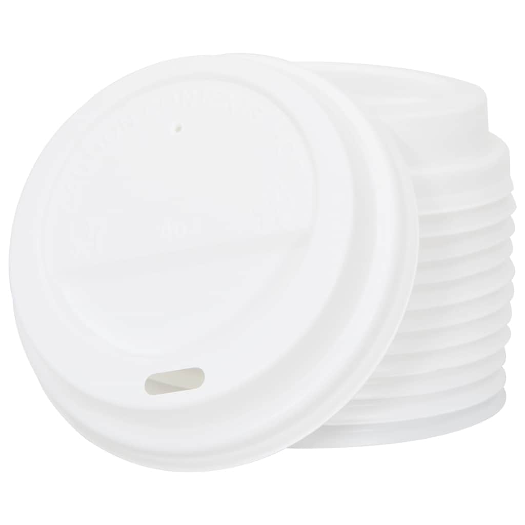 Papir kaffekopper med lokk 1000 stk 8oz 200 ml vidaXL