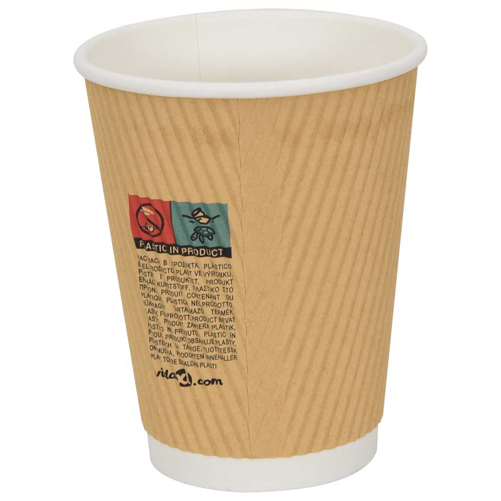 Papir kaffekopper med lokk 1000 stk 12oz 300 ml vidaXL