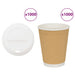 Papir kaffekopper med lokk 1000 stk 16oz 400 ml vidaXL