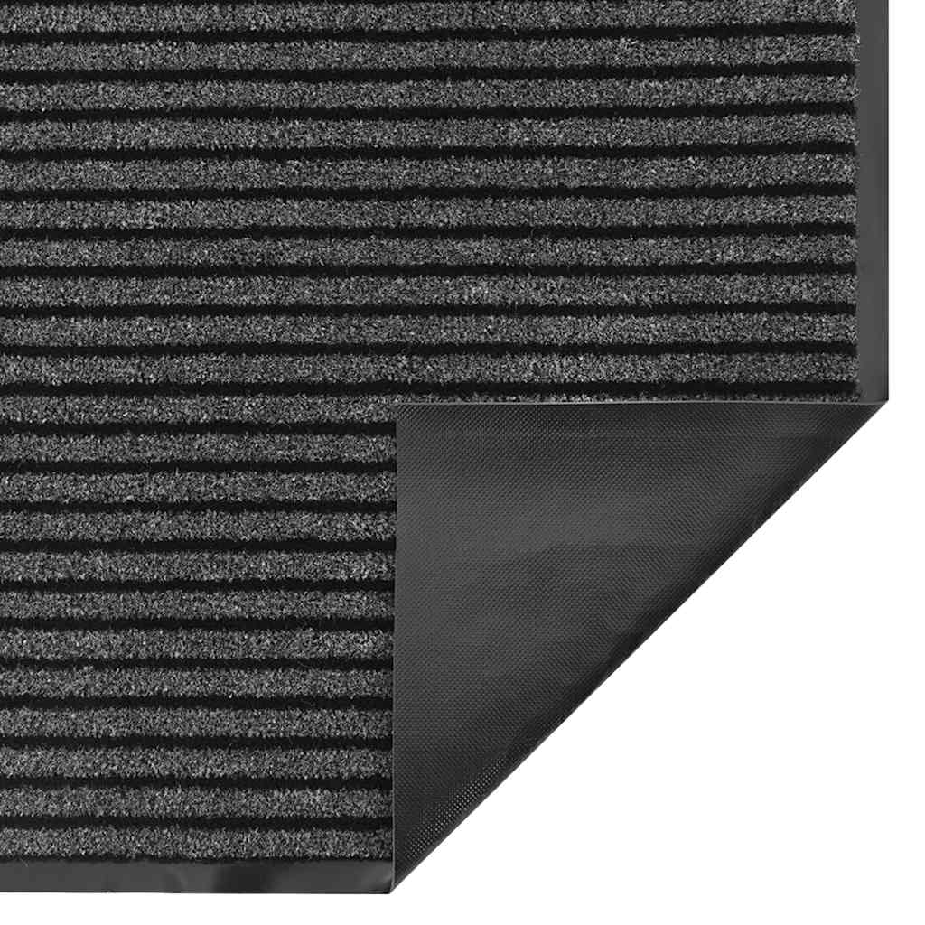 Dørmatte Stripe Sort og Grå 115x300 cm