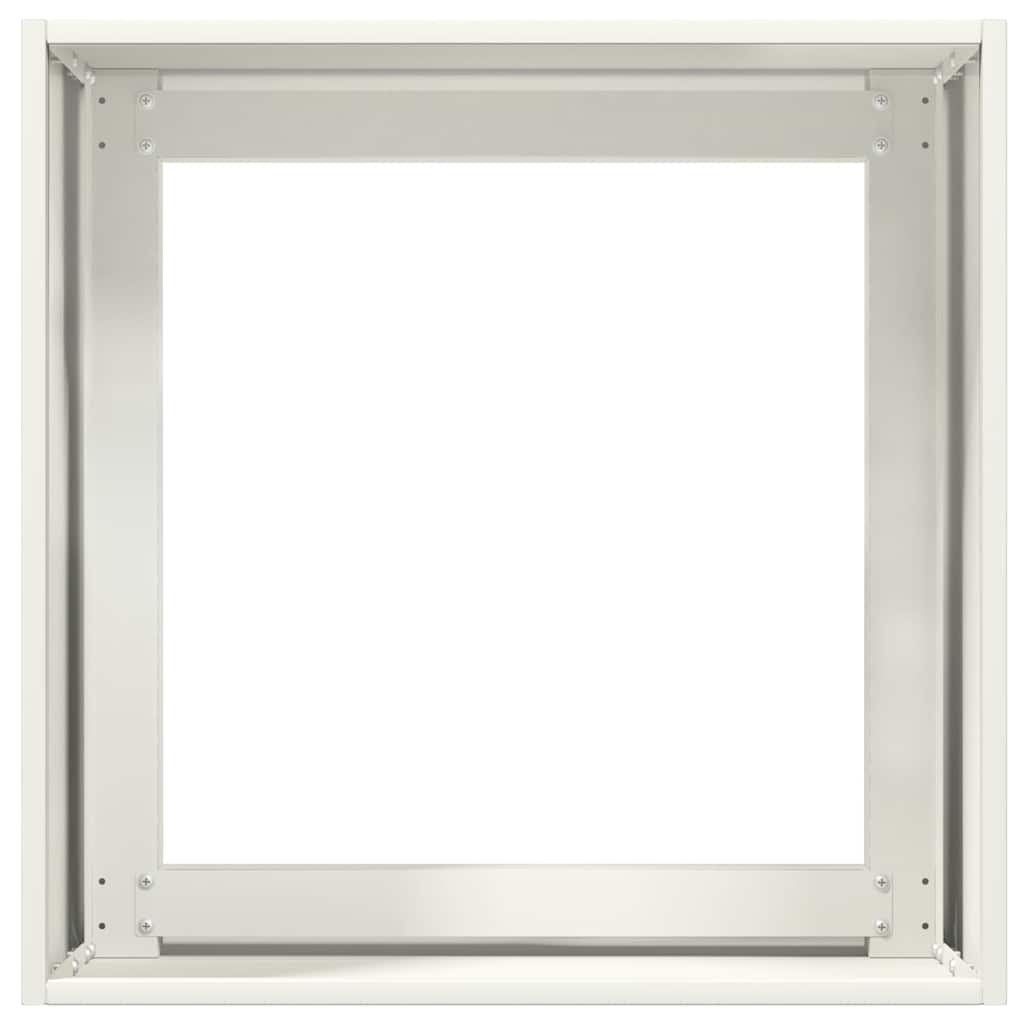 Plantekasse hvit 40x40x40 cm kaldvalset stål
