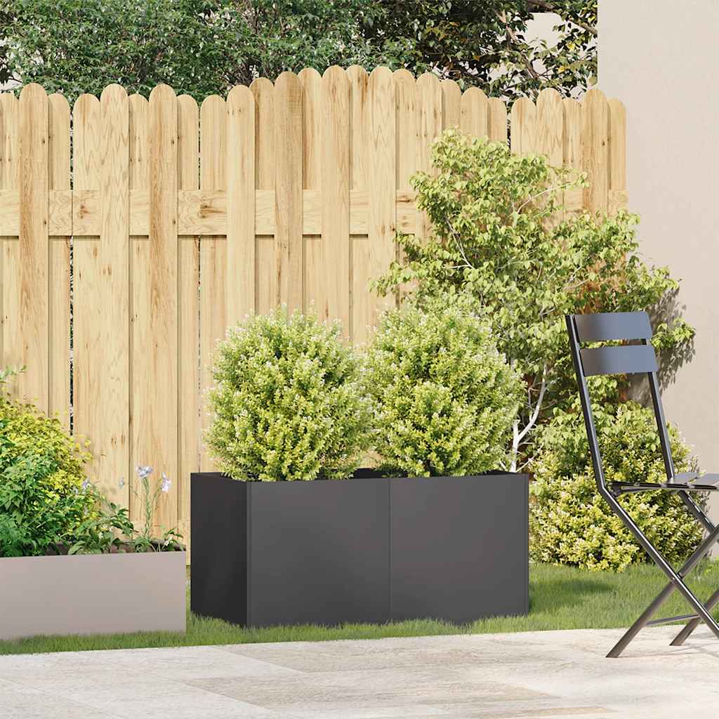 Plantekasse svart 80x40x40 cm kaldvalset stål