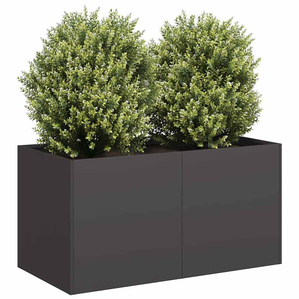 Plantekasse svart 80x40x40 cm kaldvalset stål