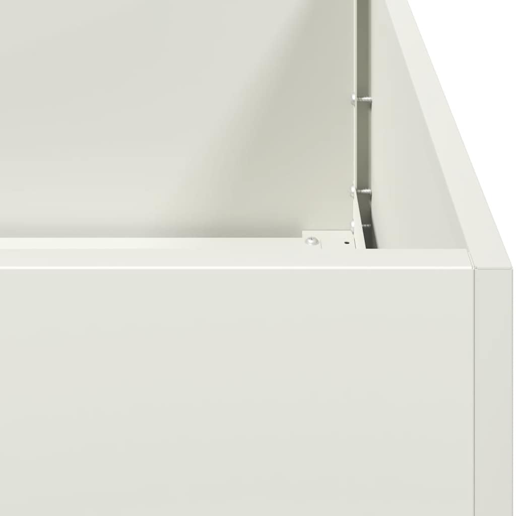 Plantekasse hvit 80x40x40 cm kaldvalset stål