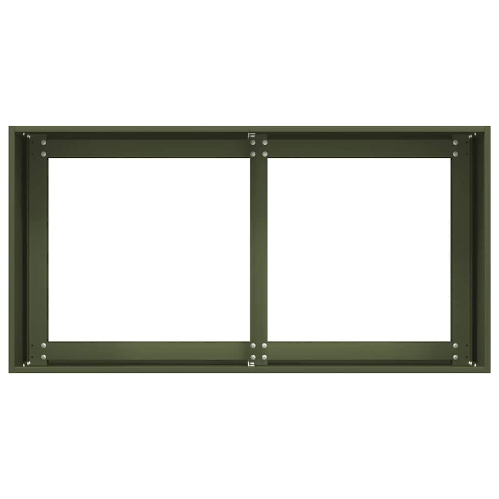 Plantekasse olivengrønn 80x40x40 cm kaldvalset stål