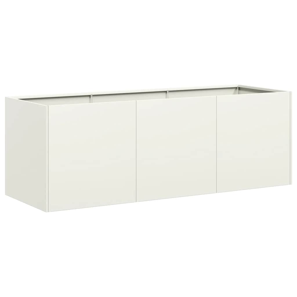 Plantekasse hvit 120x40x40 cm kaldvalset stål