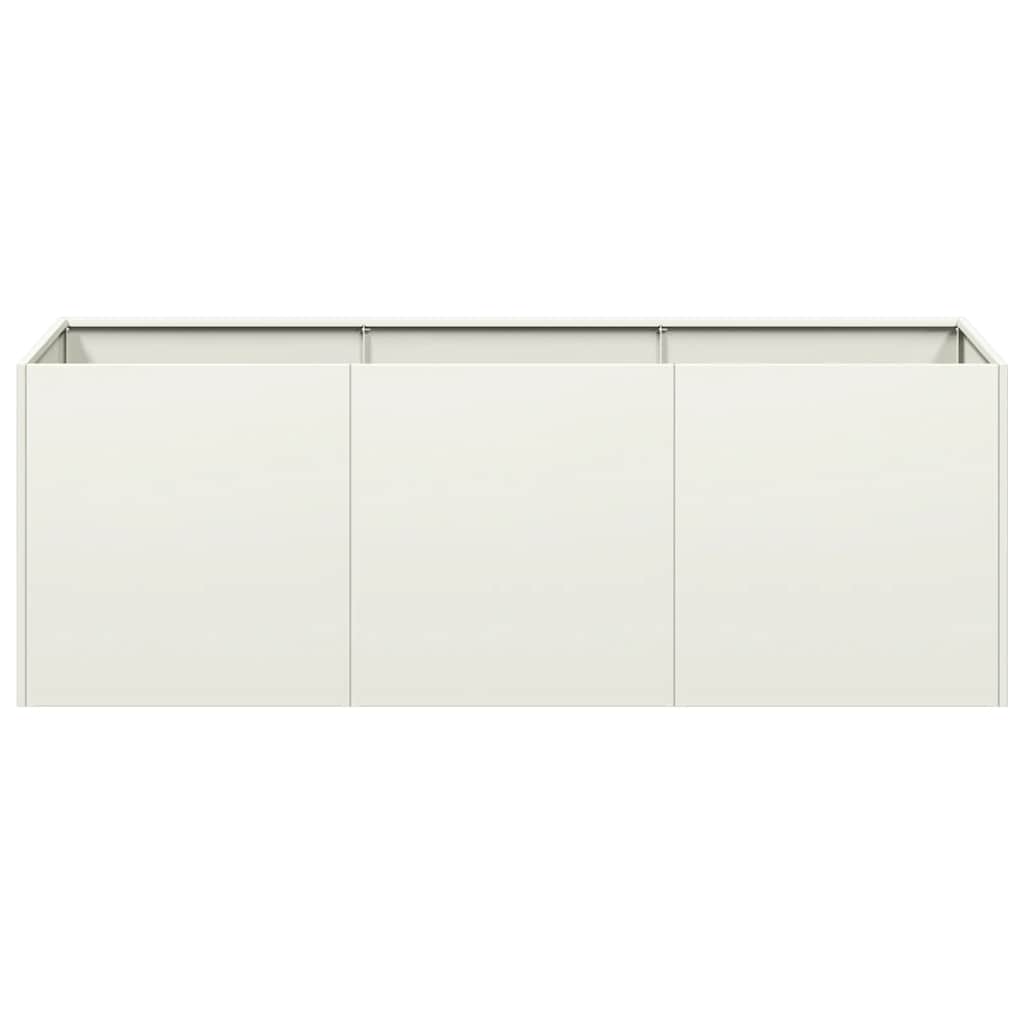 Plantekasse hvit 120x40x40 cm kaldvalset stål