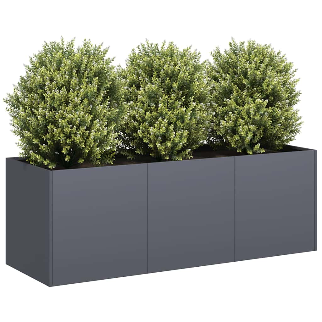 Blomsterkasse antrasitt 120x40x40 cm kaldvalset stål