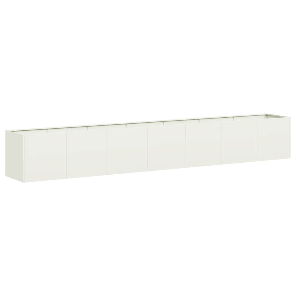 Plantekasse hvit 280x40x40 cm kaldvalset stål