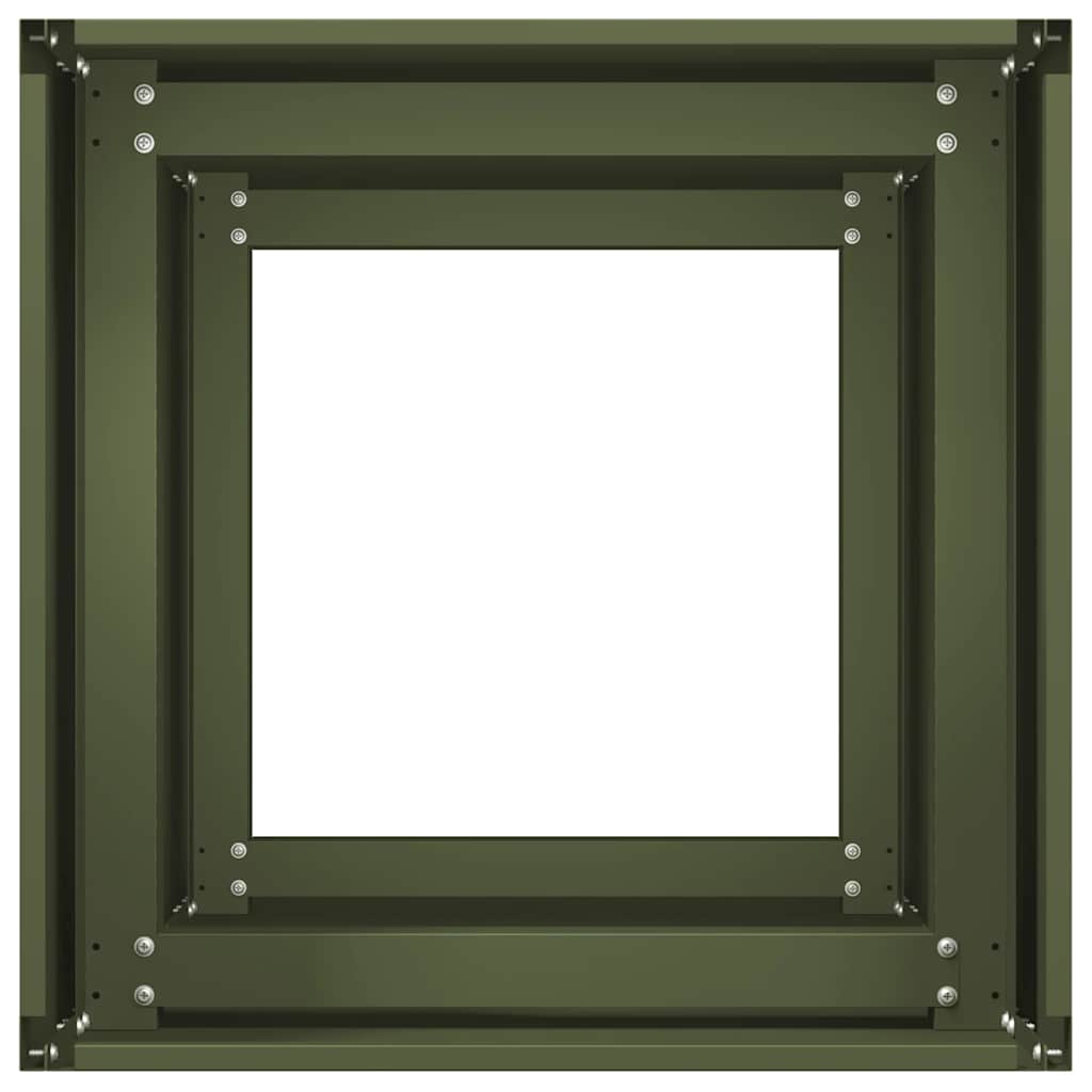 Plantekasse olivengrønn 40x40x80 cm kaldvalset stål