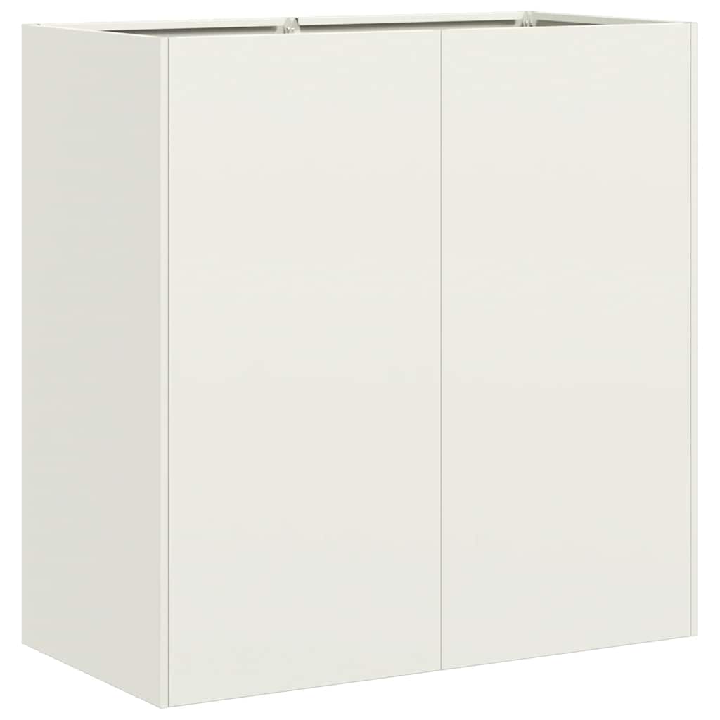 Plantekasse hvit 80x40x80 cm kaldvalset stål