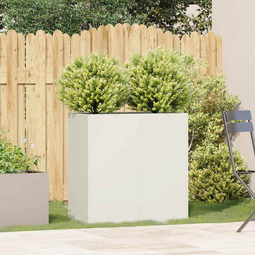 Plantekasse hvit 80x40x80 cm kaldvalset stål