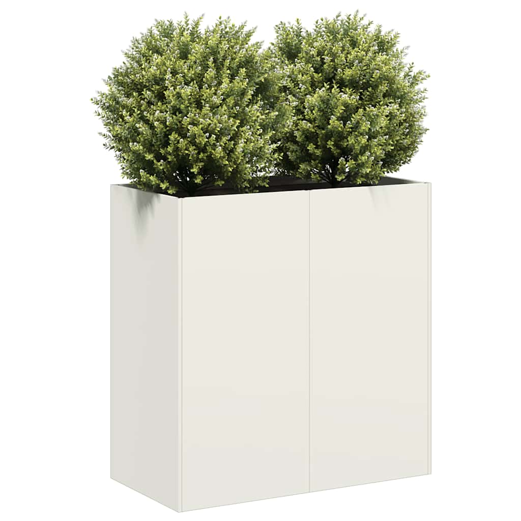 Plantekasse hvit 80x40x80 cm kaldvalset stål