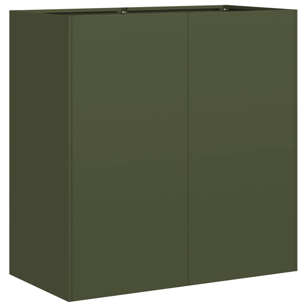 Plantekasse olivengrønn 80x40x80 cm kaldvalset stål