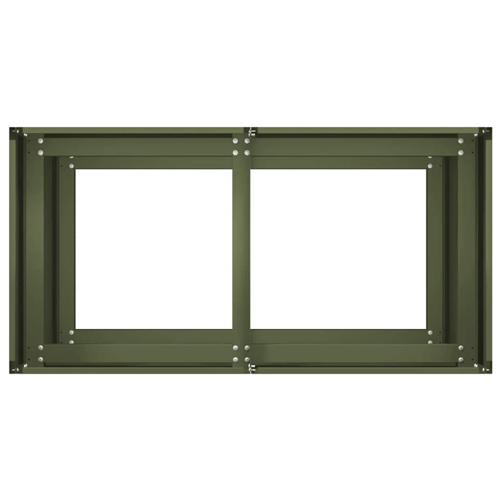 Plantekasse olivengrønn 80x40x80 cm kaldvalset stål