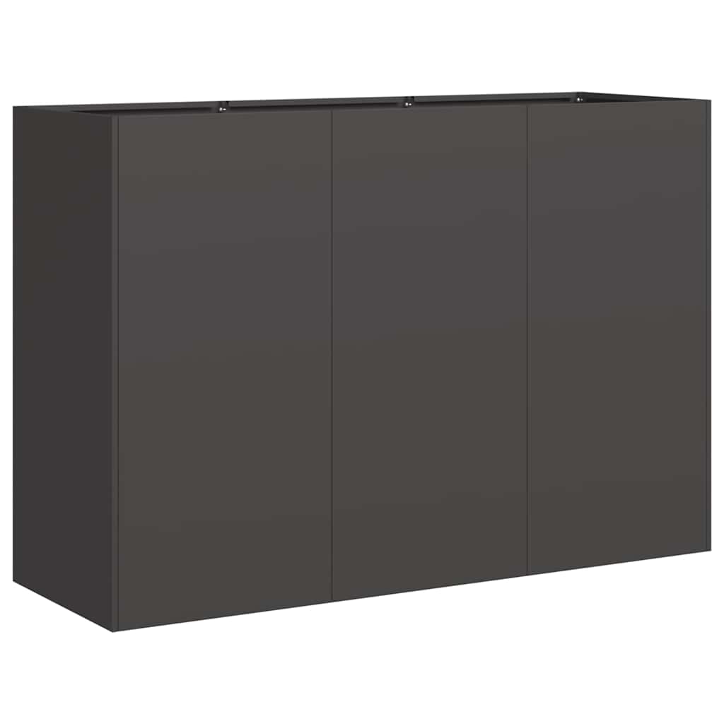 Blomsterkasse svart 120x40x80 cm kaldvalset stål