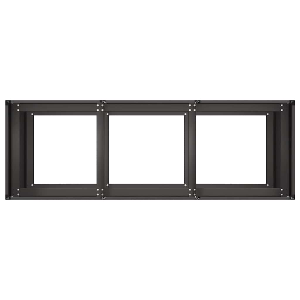 Blomsterkasse svart 120x40x80 cm kaldvalset stål