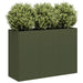 Plantekasse olivengrønn 120x40x80 cm kaldvalset stål