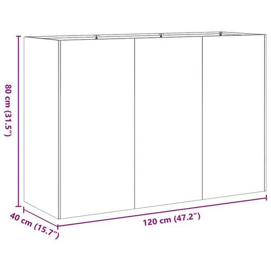 Plantekasse 120x40x80 cm galvanisert stål