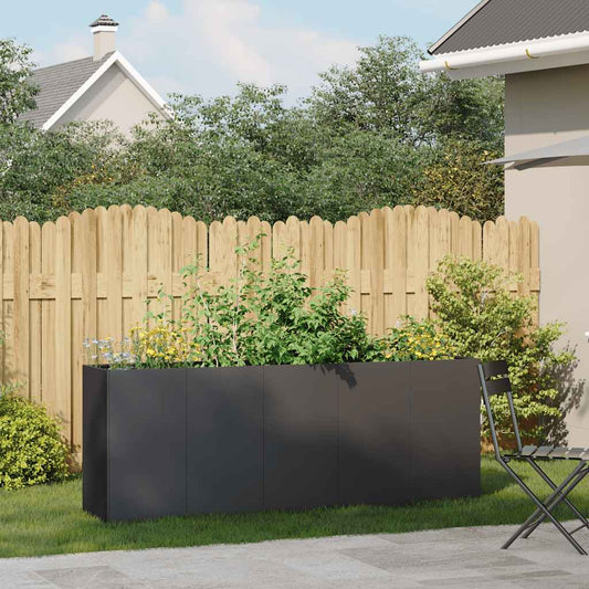 Plantekasse svart 200x40x80 cm kaldvalset stål