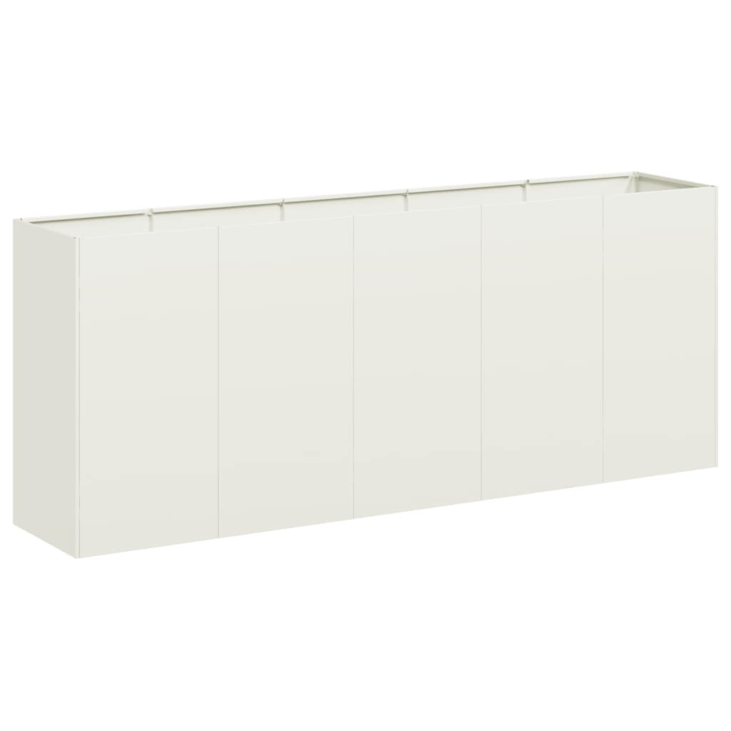 Plantekasse hvit 200x40x80 cm kaldvalset stål