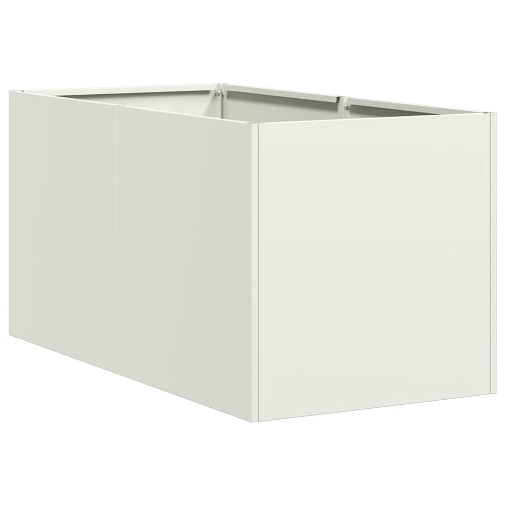 Plantekasse hvit 40x80x40 cm kaldvalset stål vidaXL