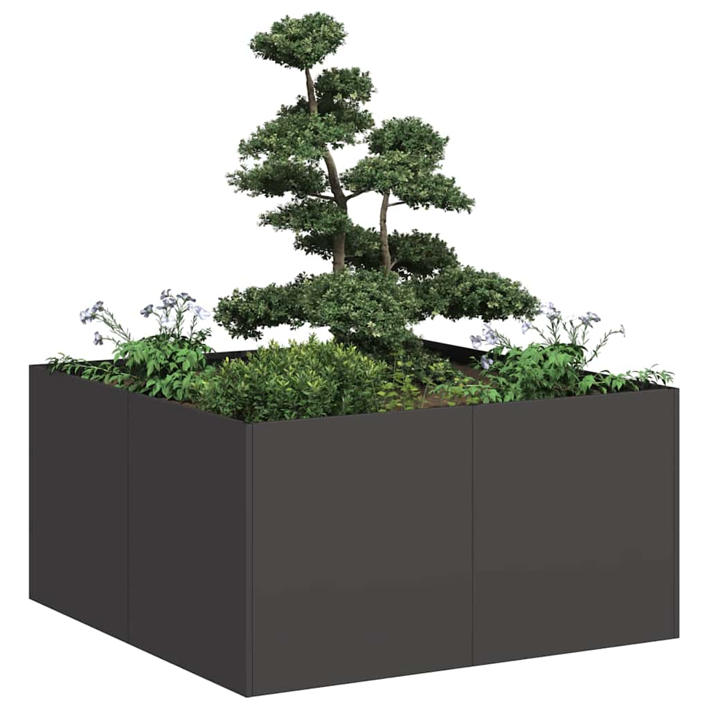 Plantekasse svart 80x80x40 cm kaldvalset stål