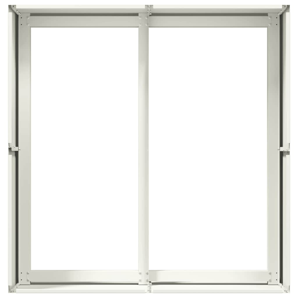 Plantekasse hvit 80x80x40 cm kaldvalset stål