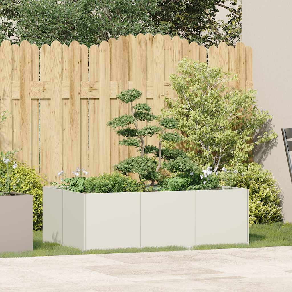 Plantekasse hvit 120x80x40 cm stål