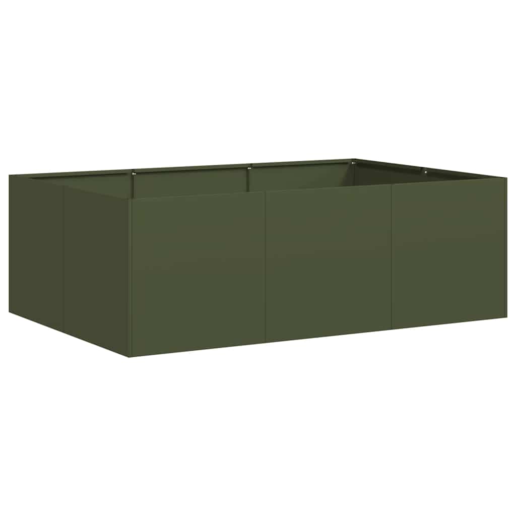 Plantekasse olivengrønn 120x80x40 cm stål