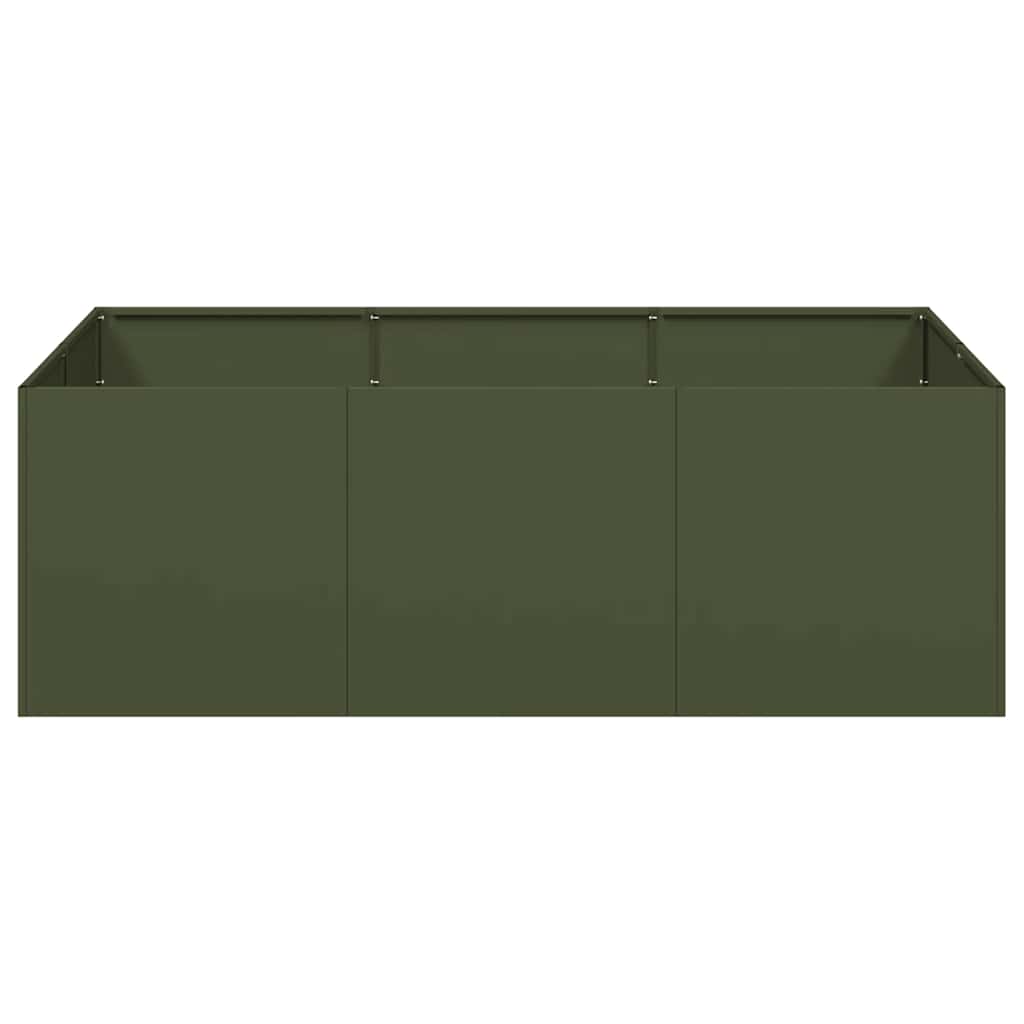 Plantekasse olivengrønn 120x80x40 cm stål