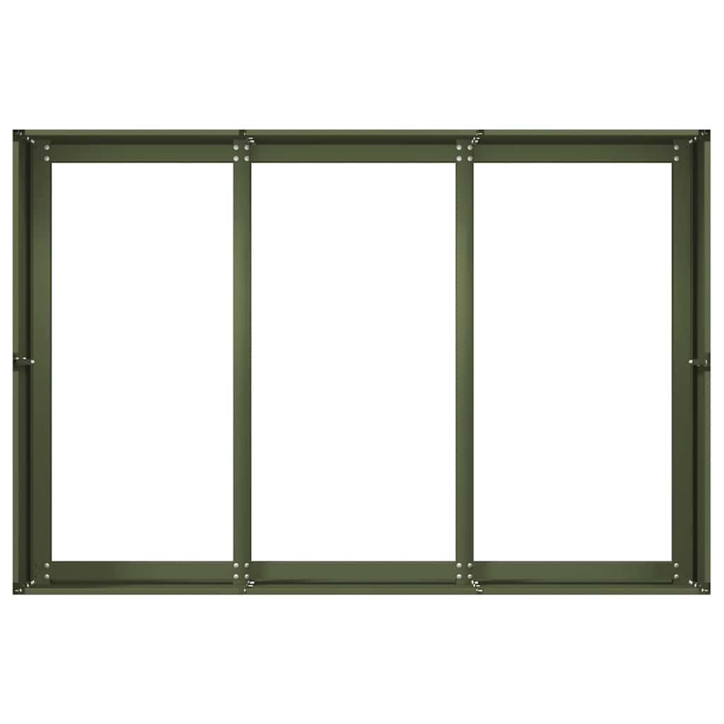 Plantekasse olivengrønn 120x80x40 cm stål