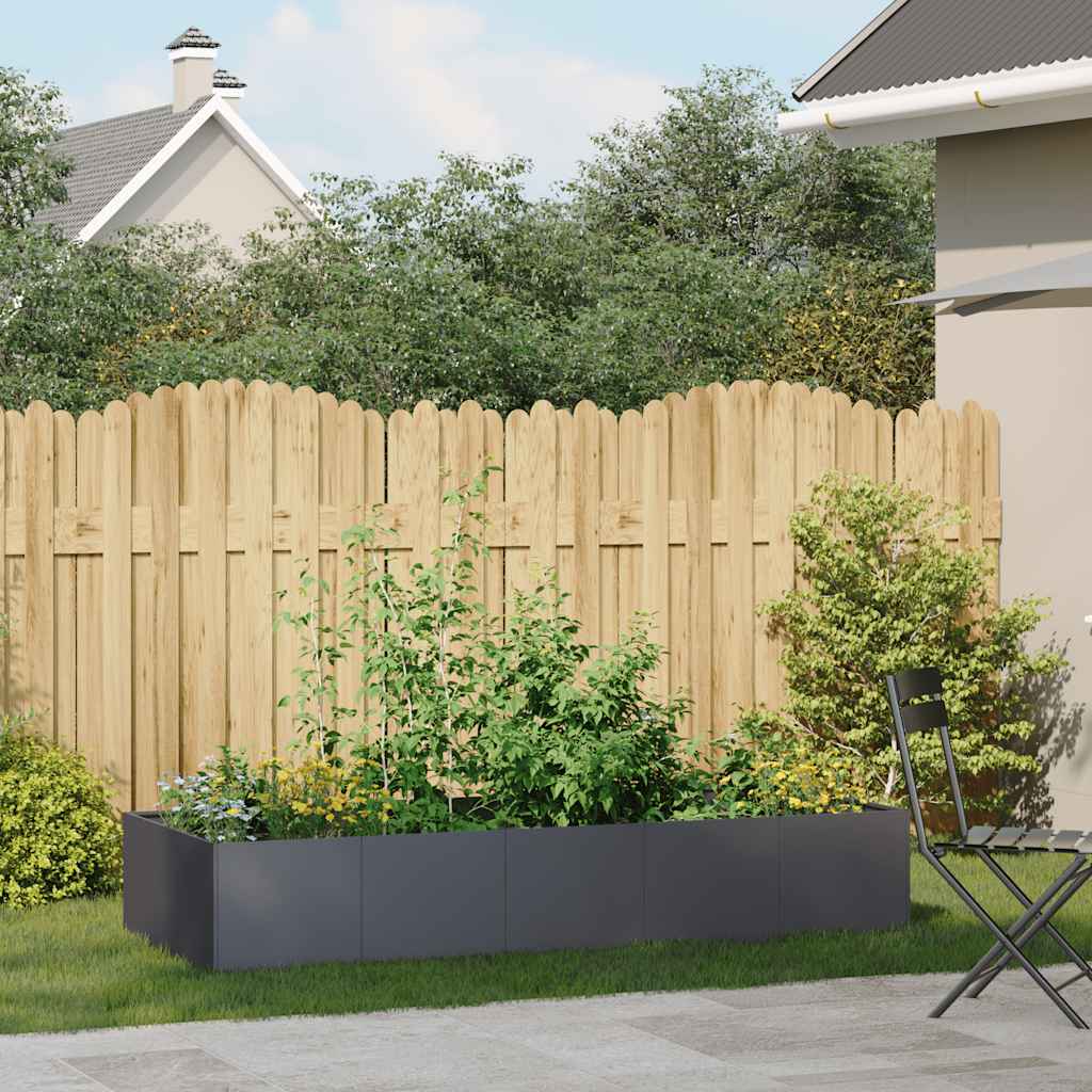 Plantekasse antrasitt 200x80x40 cm stål