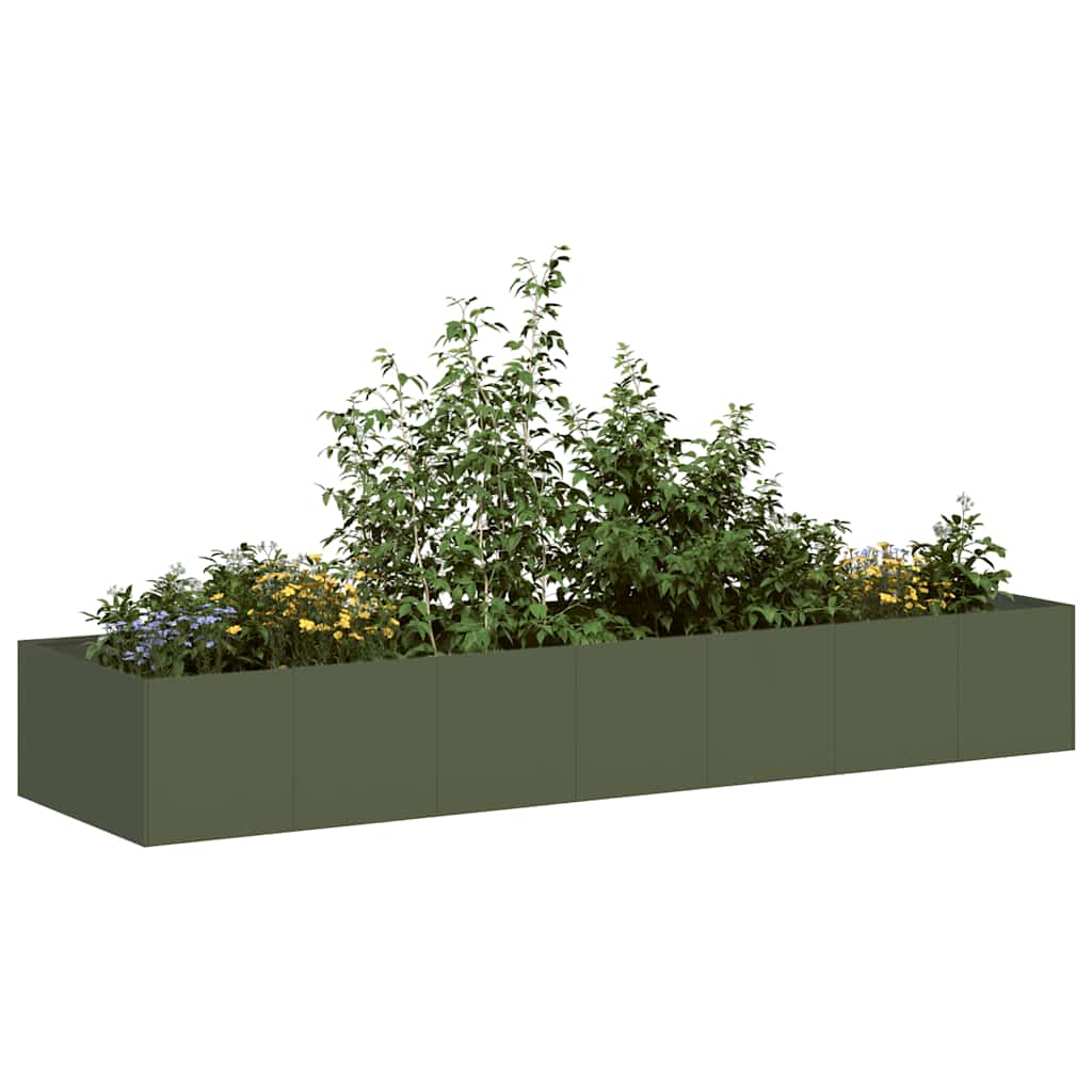Plantekasse olivengrønn 280x80x40 cm stål