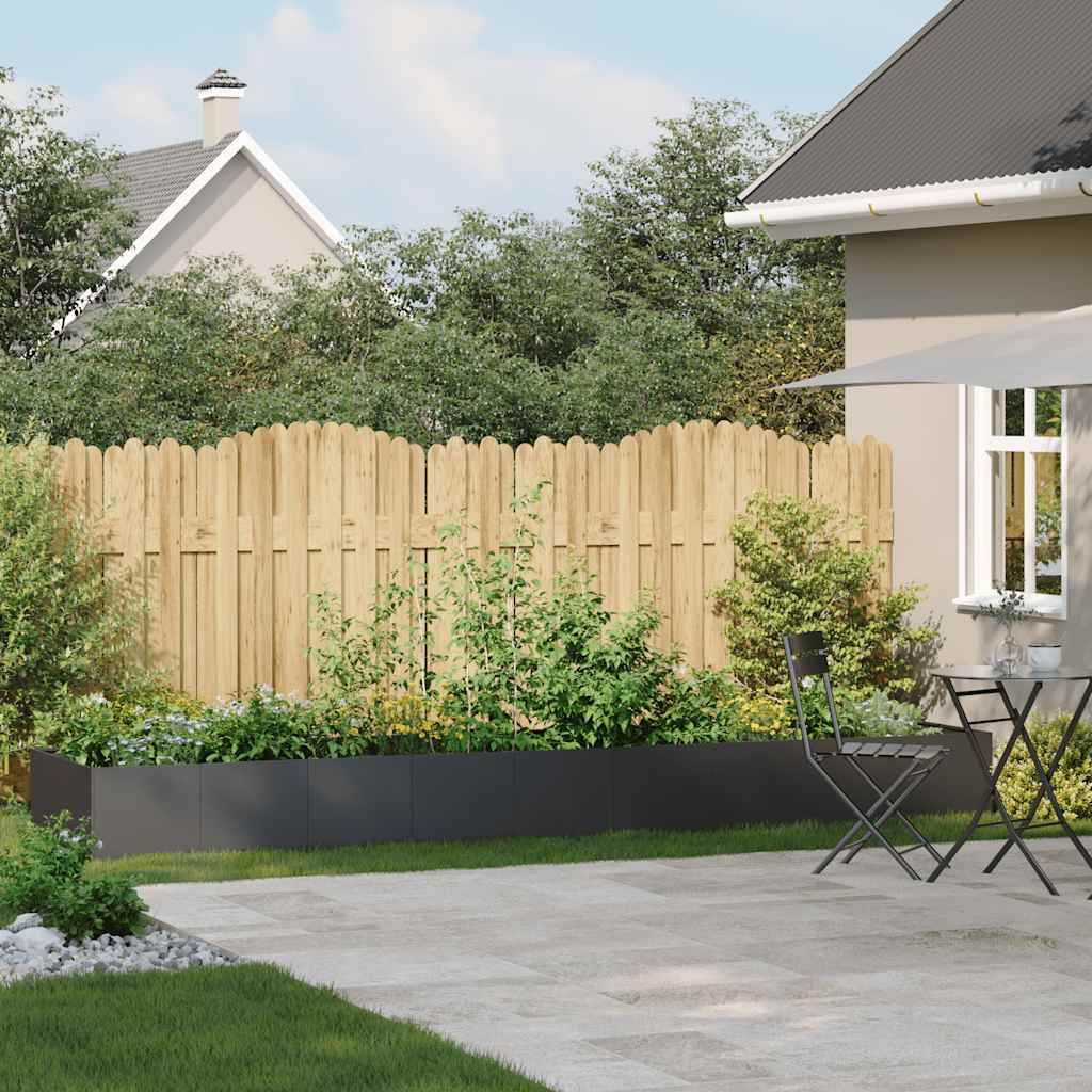 Plantekasse svart 360x80x40 cm stål