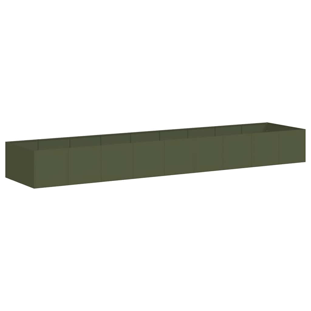 Plantekasse olivengrønn 360x80x40 cm stål