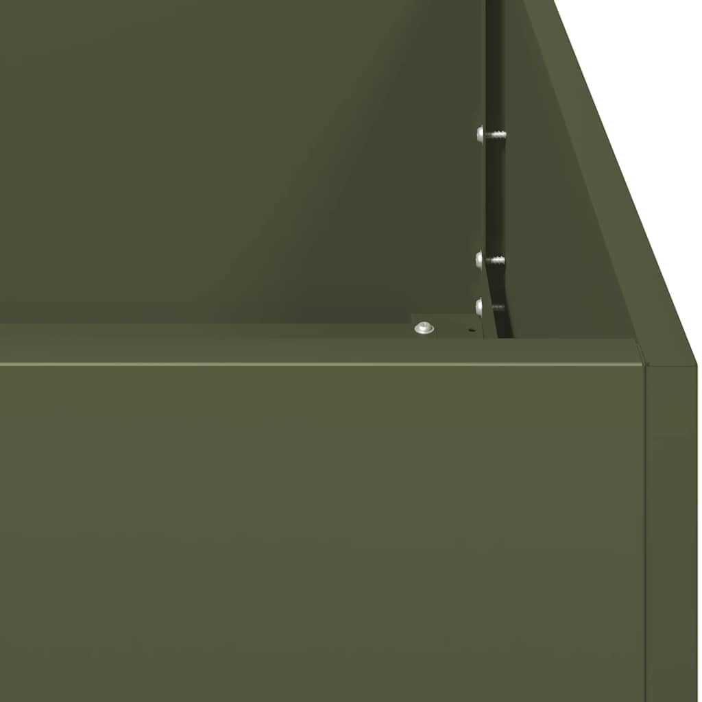Plantekasse olivengrønn 40x80x80 cm stål