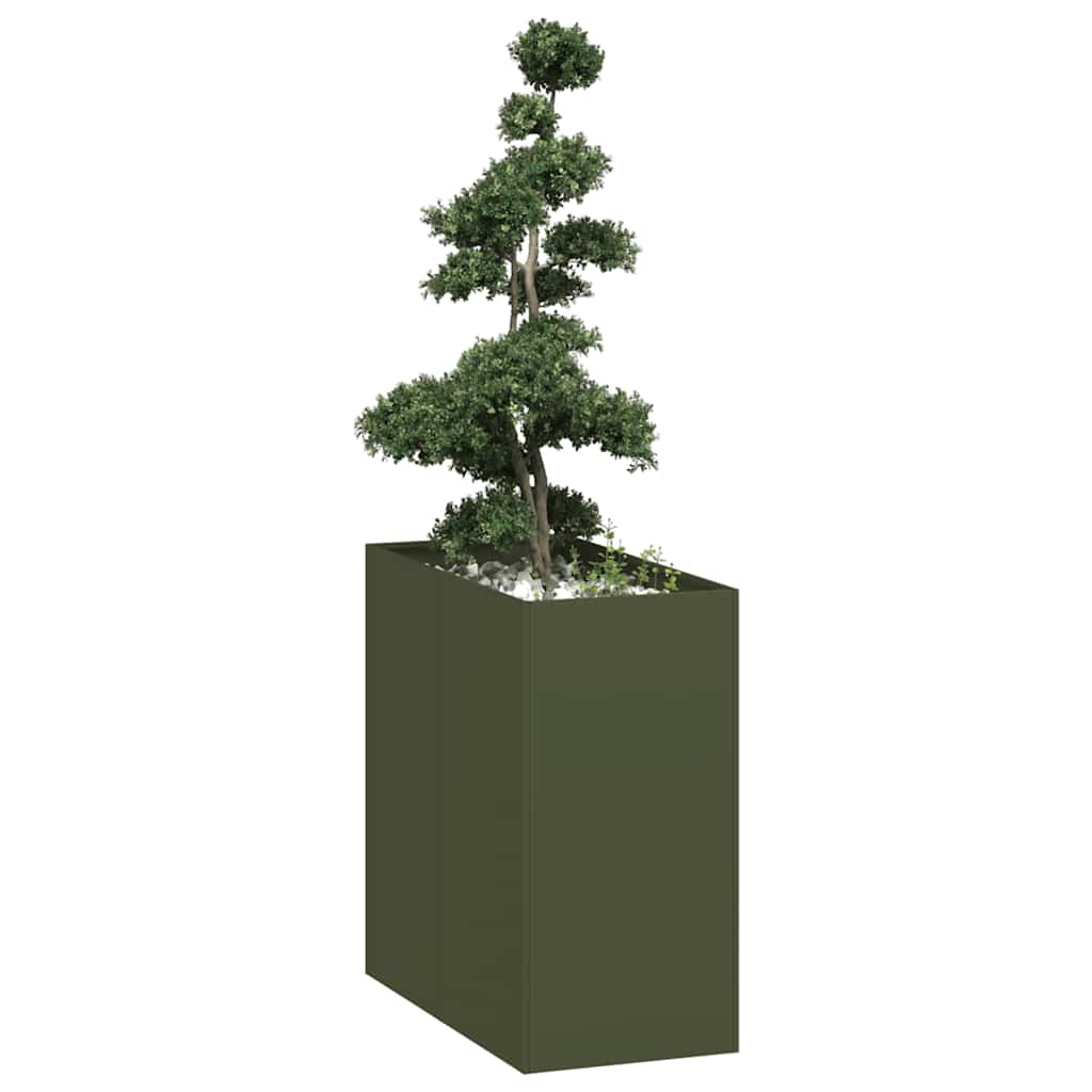 Plantekasse olivengrønn 40x80x80 cm stål
