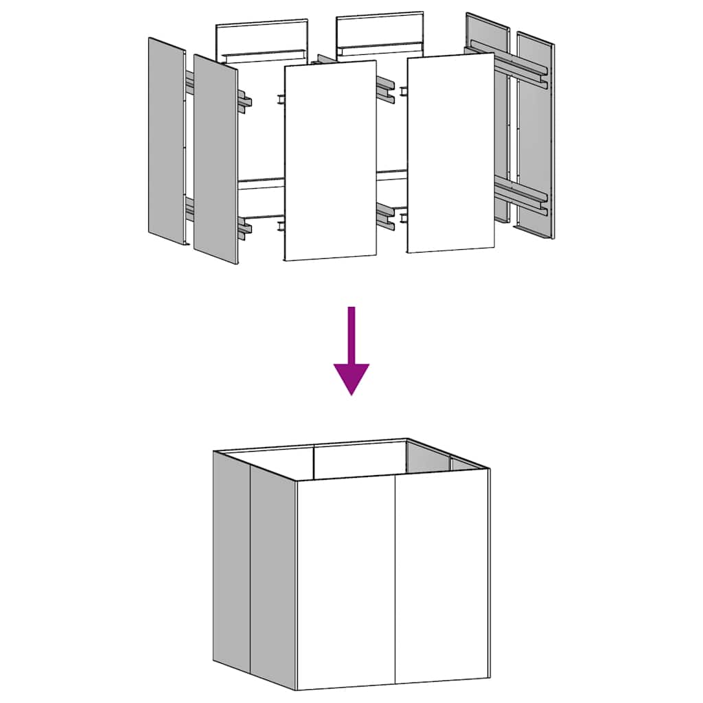 Plantekasse svart 80x80x80 cm stål