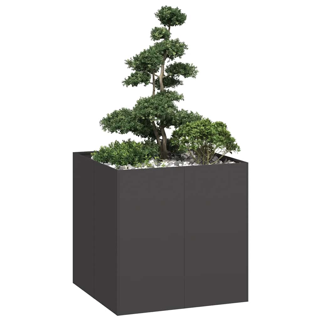 Plantekasse svart 80x80x80 cm stål