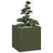 Plantekasse olivengrønn 80x80x80 cm stål