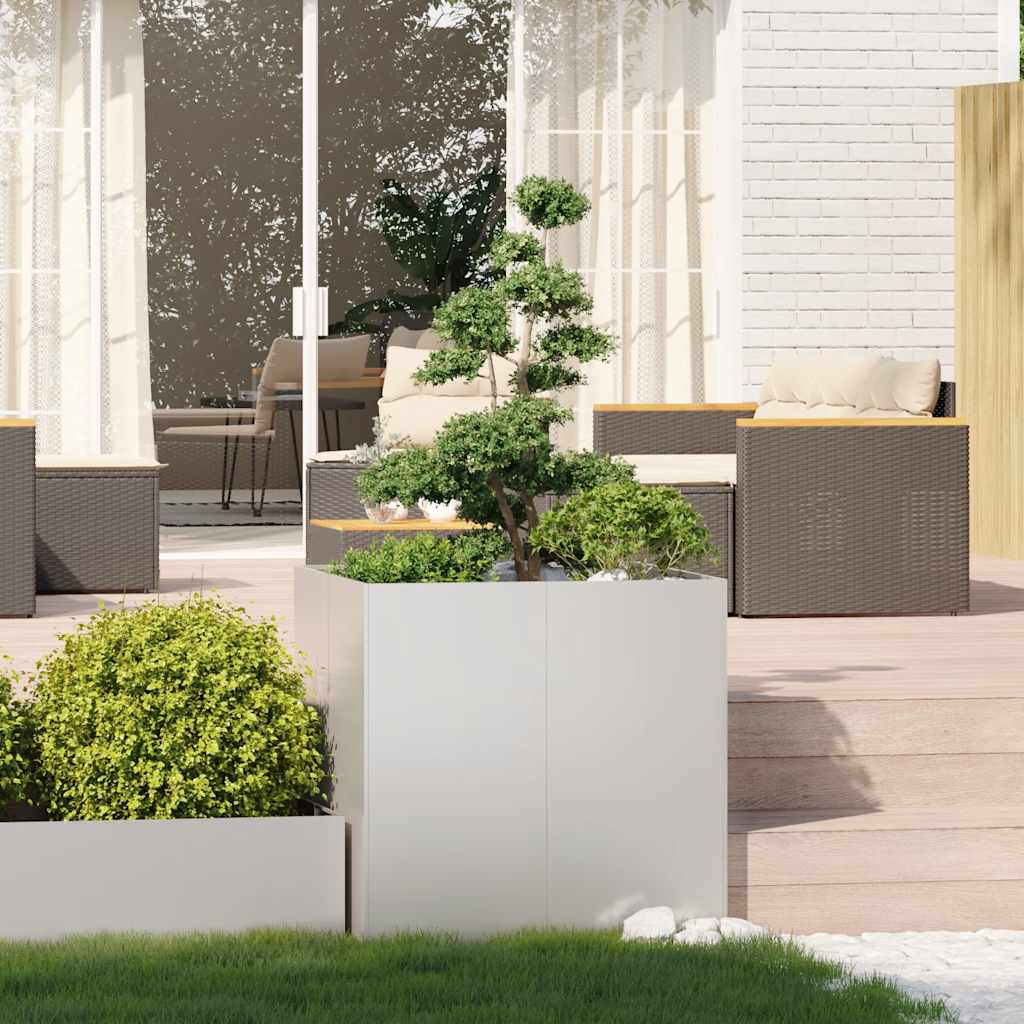 Plantekasse 80x80x80 cm rustfritt stål