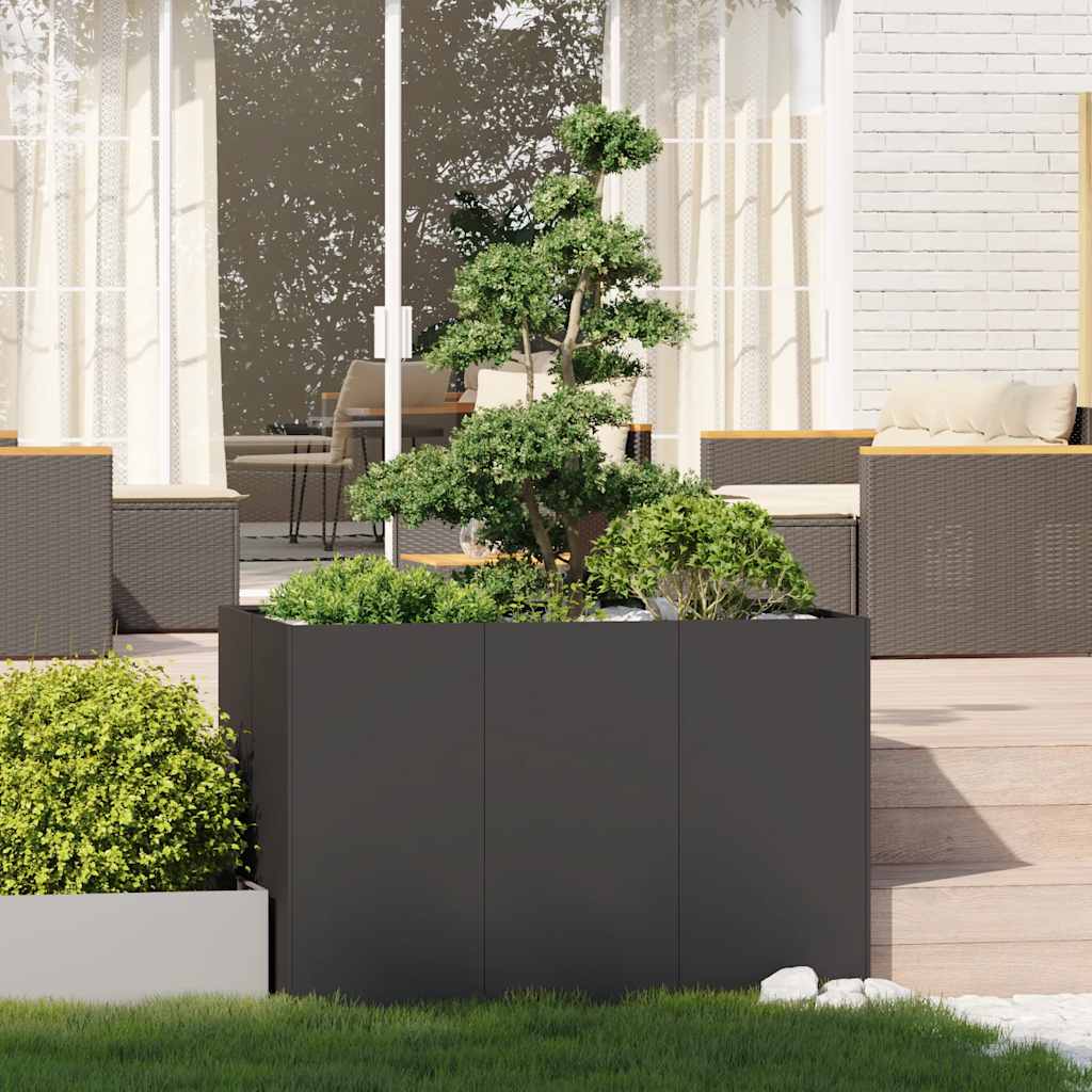 Plantekasse svart 120x80x80 cm stål