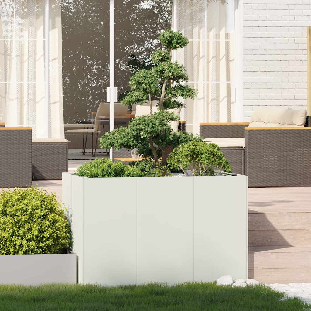 Plantekasse hvit 120x80x80 cm stål