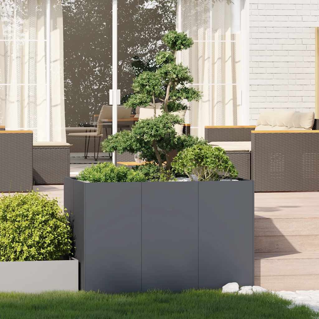 Plantekasse antrasitt 120x80x80 cm stål