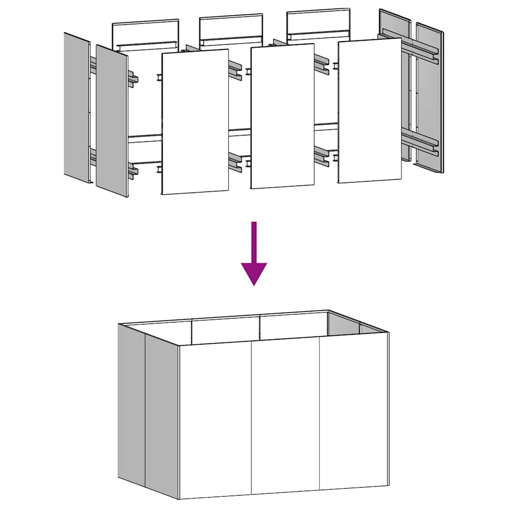 Plantekasse antrasitt 120x80x80 cm stål