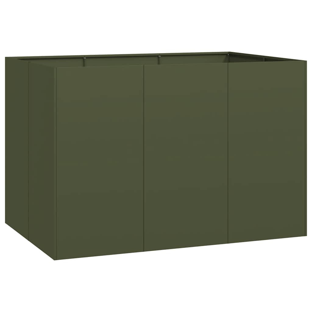 Plantekasse olivengrønn 120x80x80 cm stål