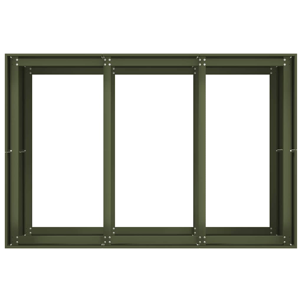Plantekasse olivengrønn 120x80x80 cm stål