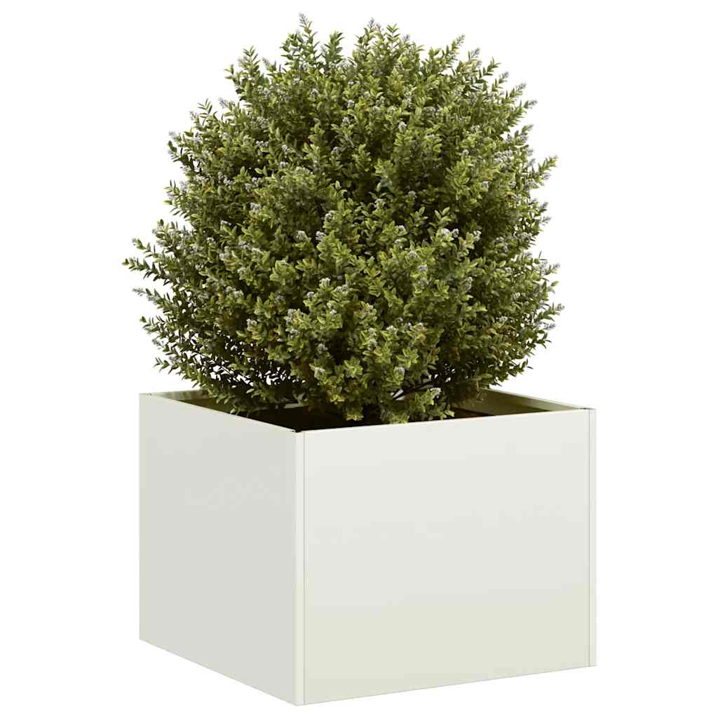 Plantekasse hvit 40x40x30 cm stål