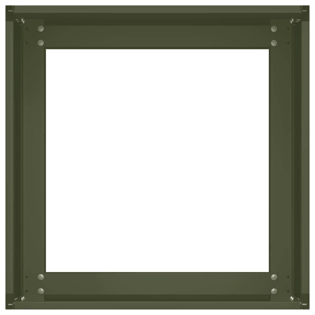 Plantekasse olivengrønn 40x40x30 cm stål